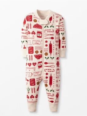 Hanna Andersson Get Baking Christmas Holiday Baking cookies Print Pajamas 0-3m